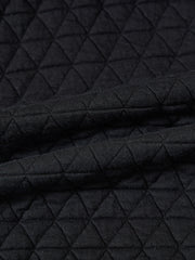 Quilted Zippered Sweater - Black