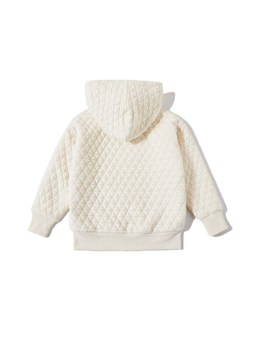 Quilted Zippered Sweater - Off White