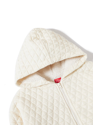 Quilted Zippered Sweater - Off White