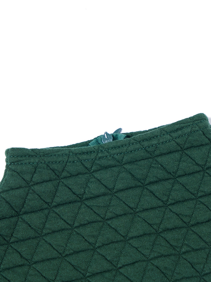 Quilted Triangle Mock Neck Vest - Green