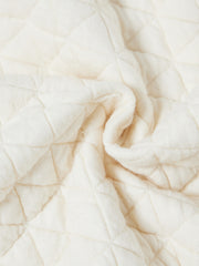 Quilted Triangle Mock Neck Vest - Off White