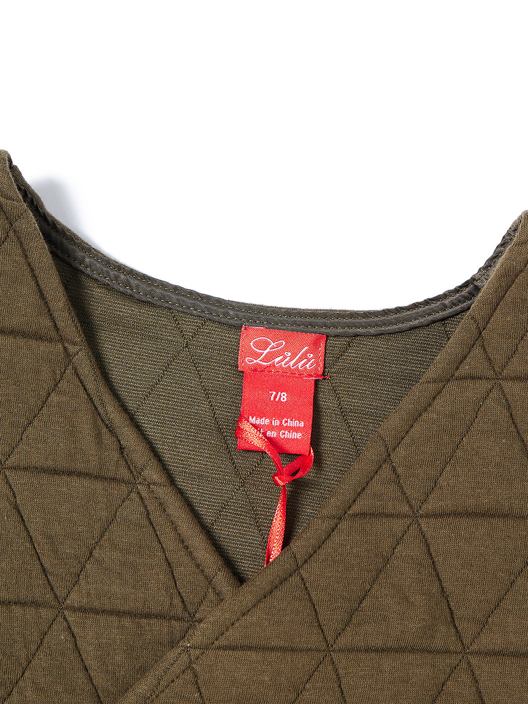 Big Triangle Quilted Wrap Vest - Khaki