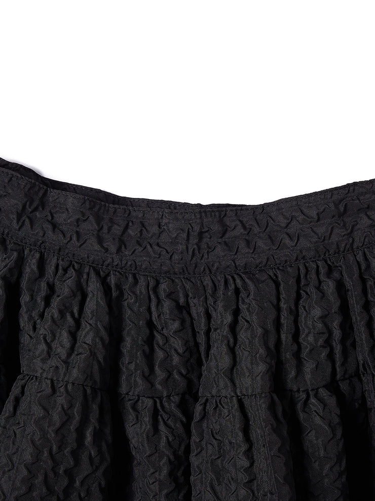 Collar Piping Textured Set  - Black/Hot pink