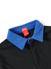 Corduroy Collar Shirt - Black/Royal Blue