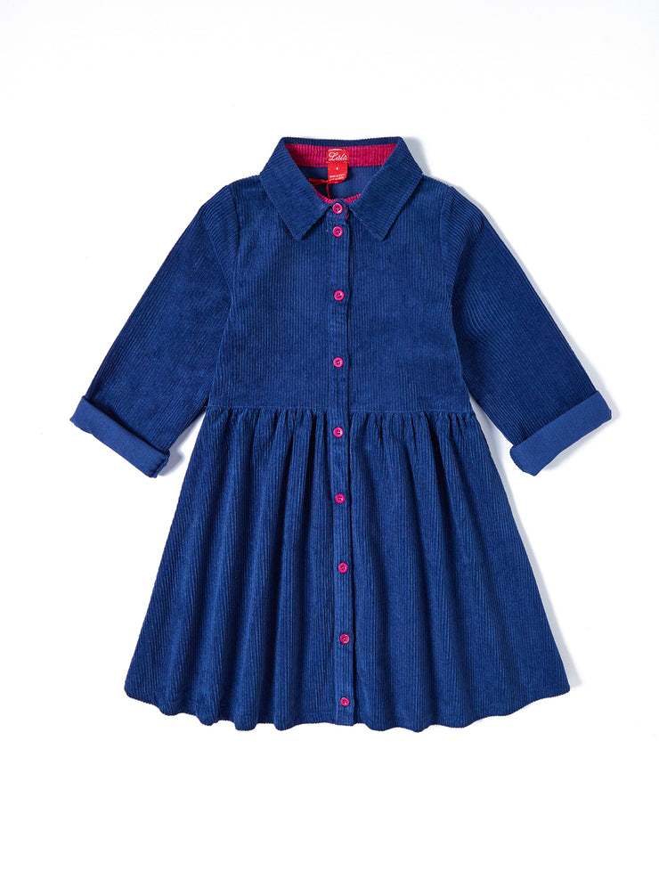 Shirt Style Corduroy Dress