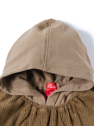 Corduroy Combo Hooded Dress