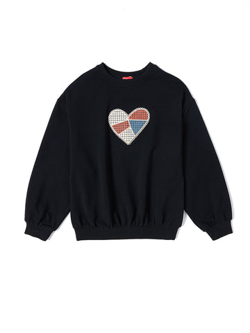 Corduroy Square Printed Heart Top