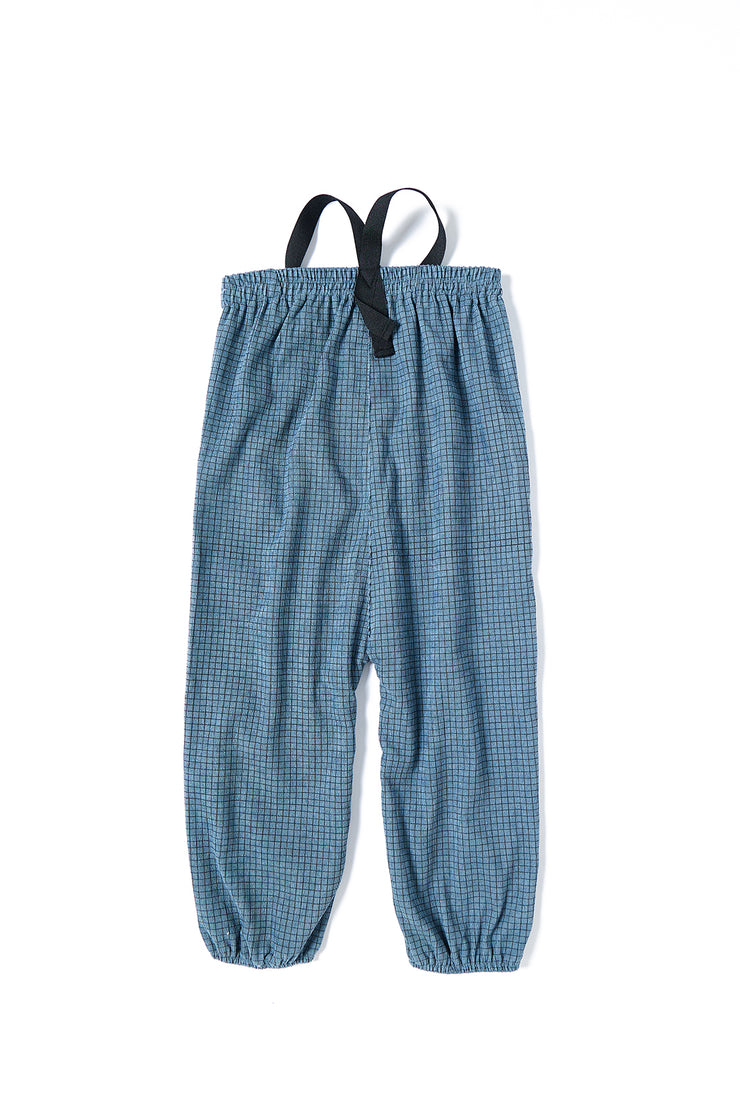 Baby Square Printed Corduroy Overall  - Blue