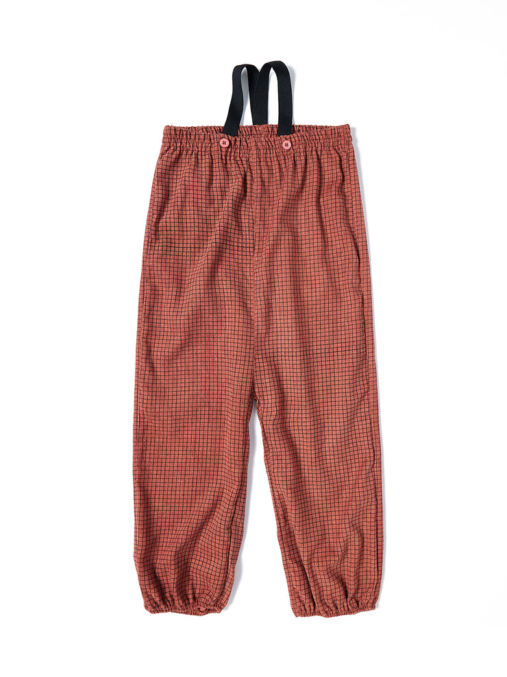 Baby Square Printed Corduroy Overall  - Mauve