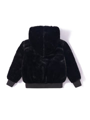 Chaqueta con tapeta ancha y pelo liso