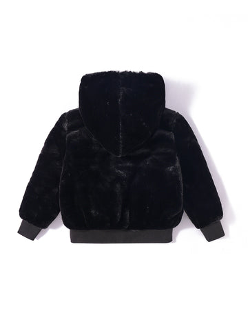 Fur Solid Wide placket Jacket