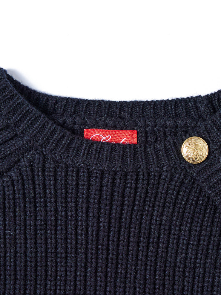 Side Buttons Sweater - Black