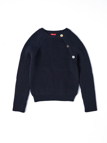 Side Buttons Sweater - Black