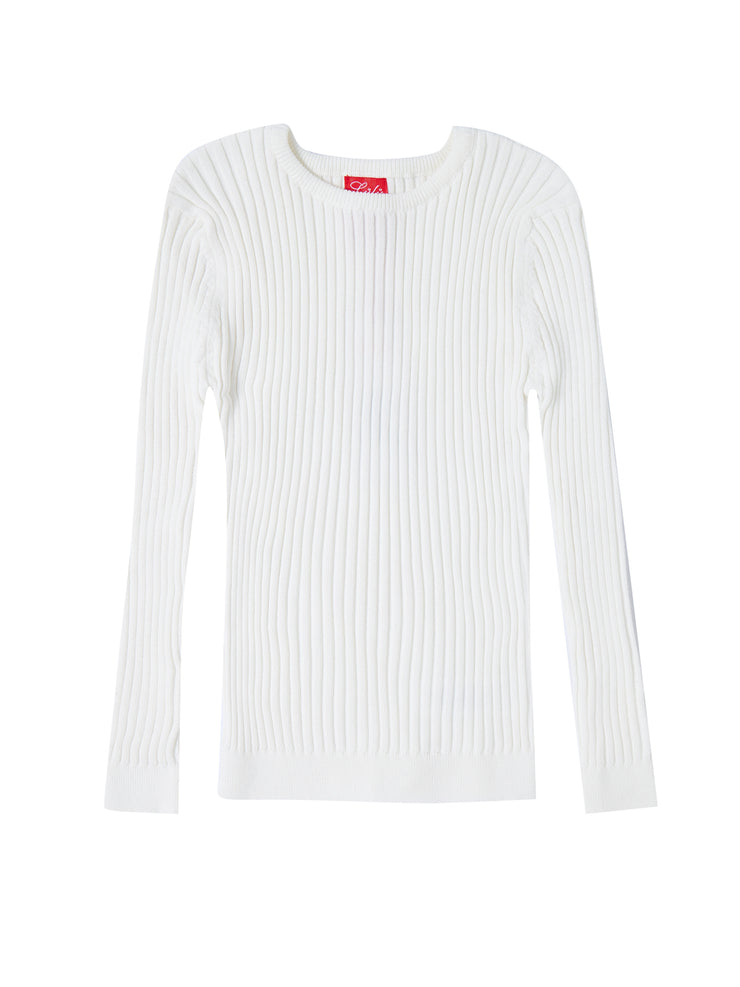 Basic Ribbed Sweater - Off White