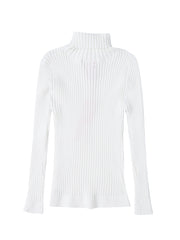 Basic Ribbed Turtleneck - Off White