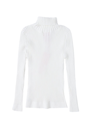 Basic Ribbed Turtleneck - Off White