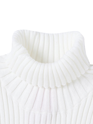 Basic Ribbed Turtleneck - Off White