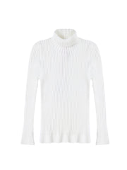 Basic Ribbed Turtleneck - Off White