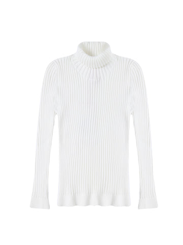 Basic Ribbed Turtleneck - Off White