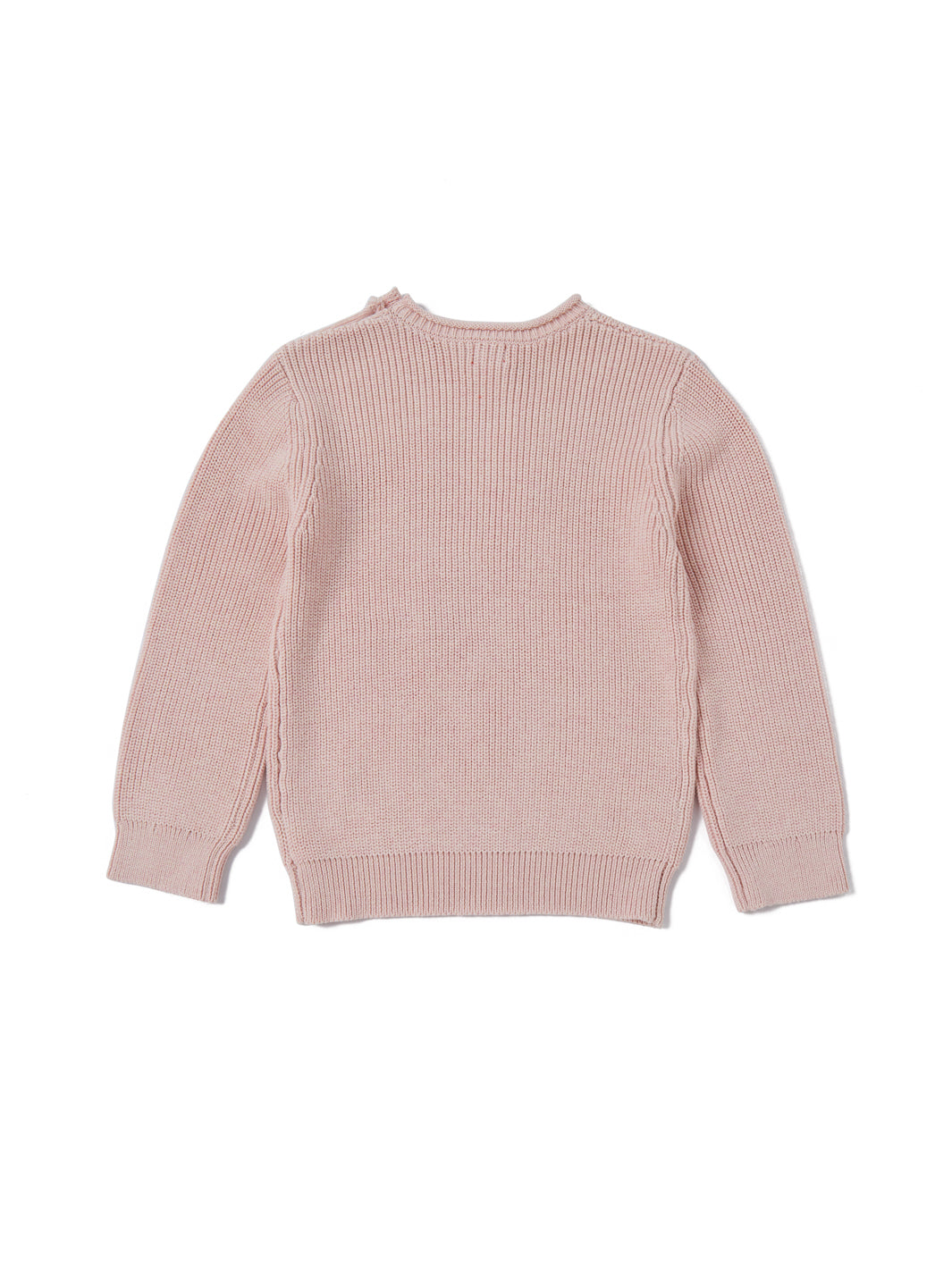 Heart Print Sweater - Powder Pink