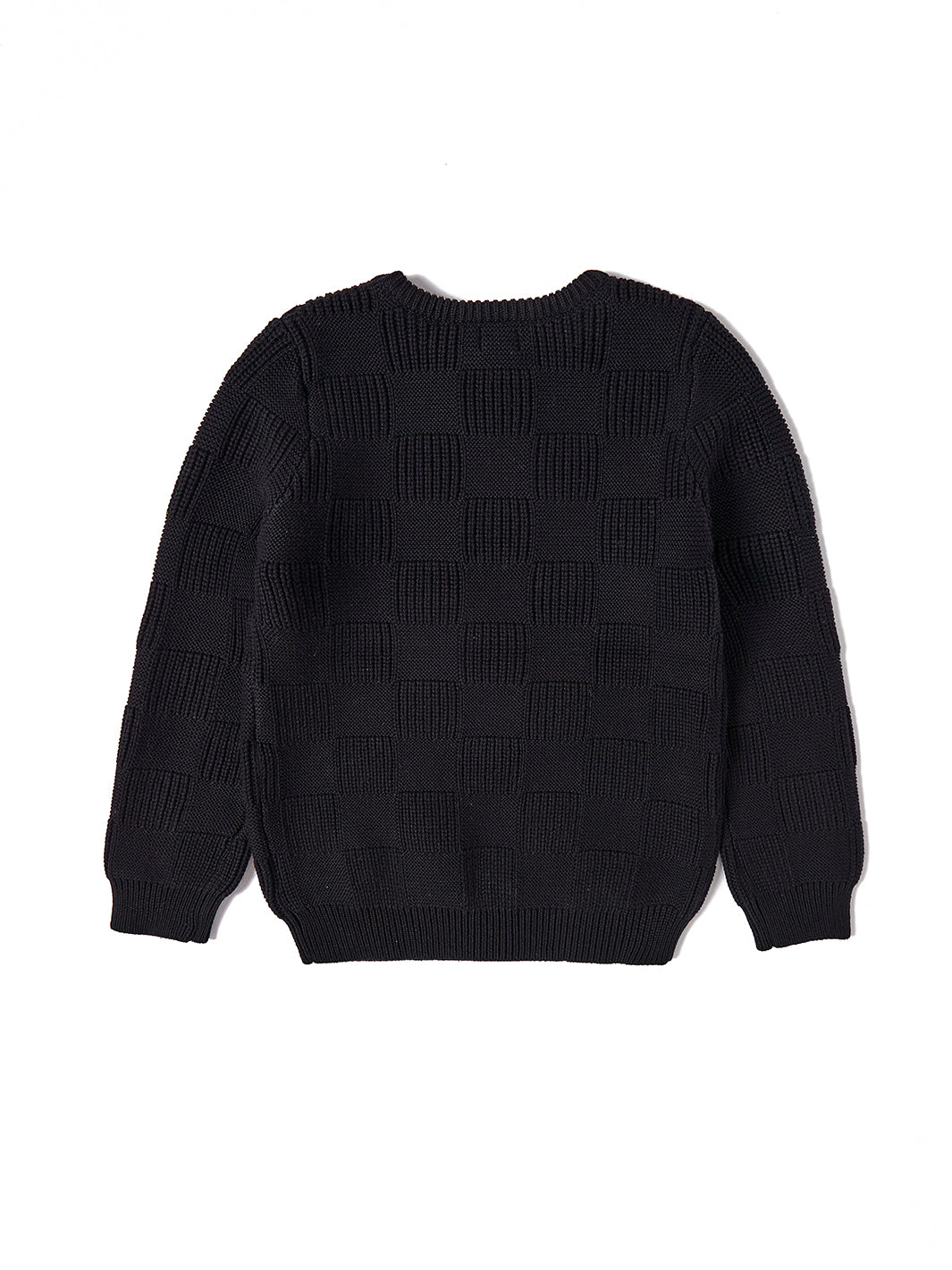 Square Knit Sweater - Black