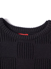 Square Knit Sweater - Black