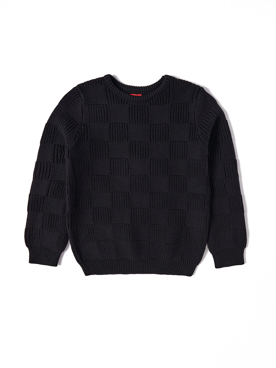 Square Knit Sweater - Black