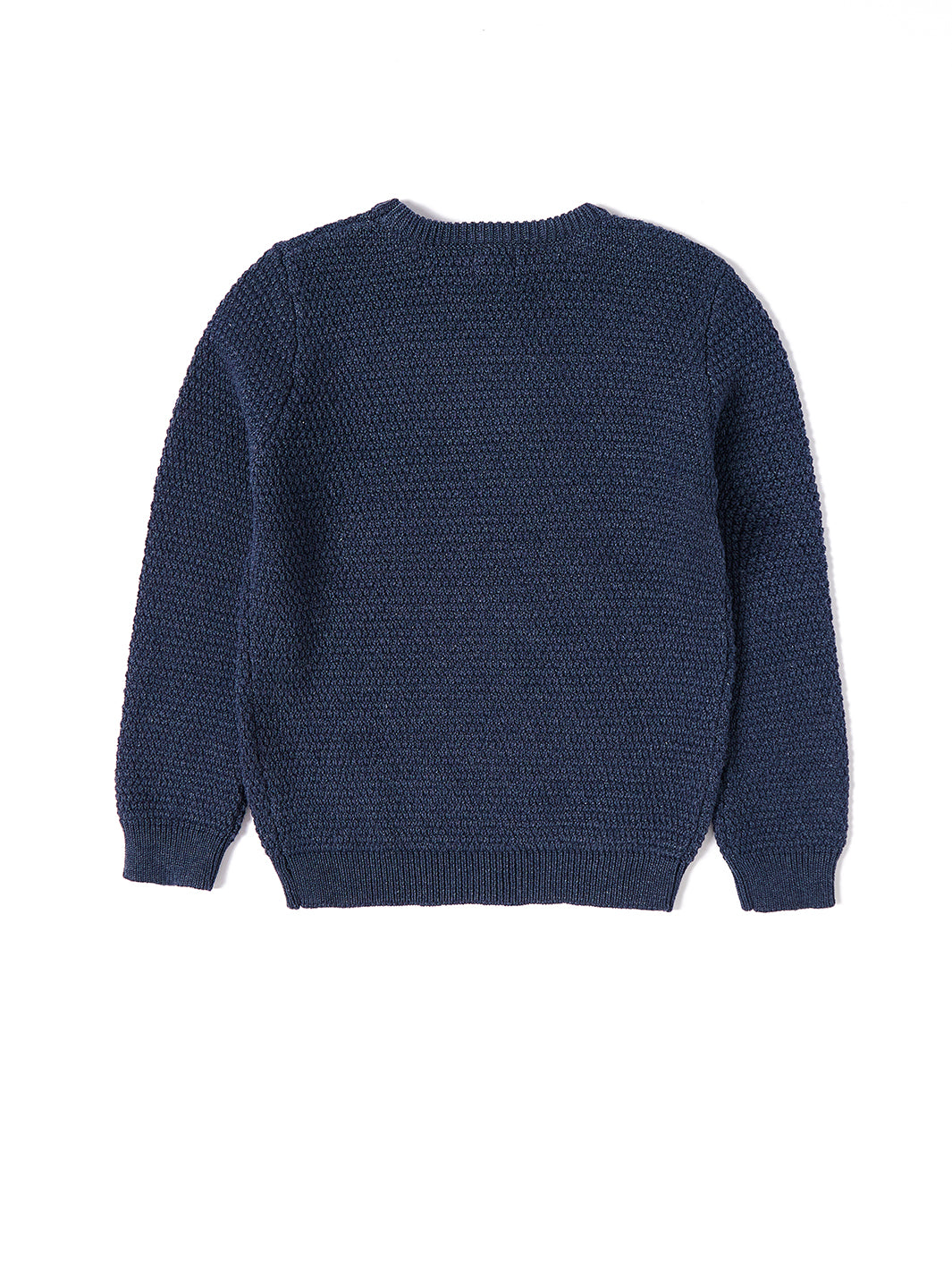 Classic Bubble Knitted Sweater - Blue Grey Mix