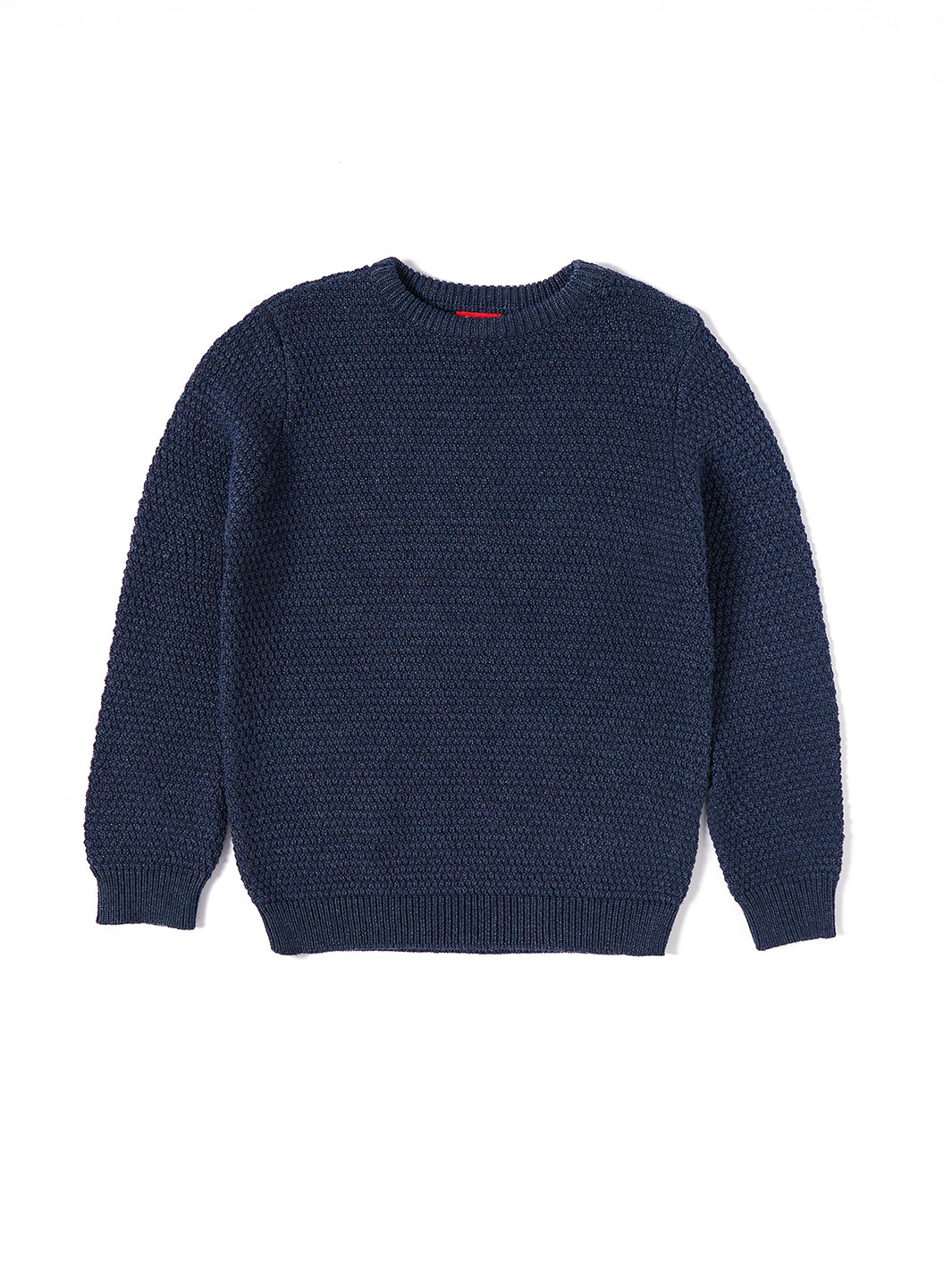 Classic Bubble Knitted Sweater - Blue Grey Mix