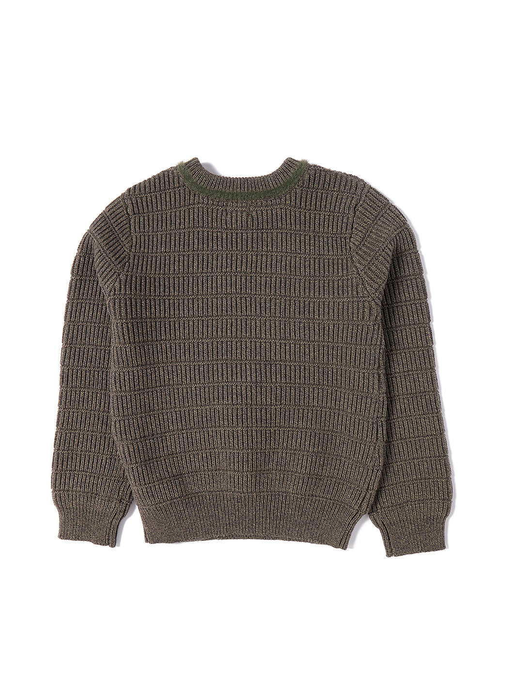 Fur Trim Neck Sweater - Olive