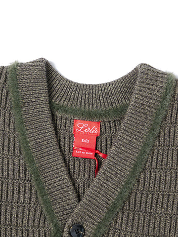 Fur Trim Cardigan - Olive