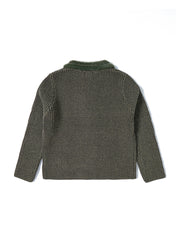 Double Breasted Blazer Style Sweater - Olive