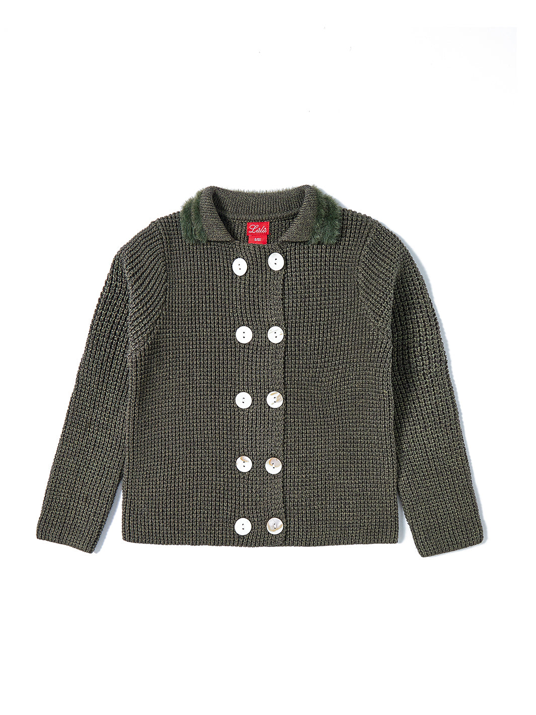 Double Breasted Blazer Style Sweater - Olive