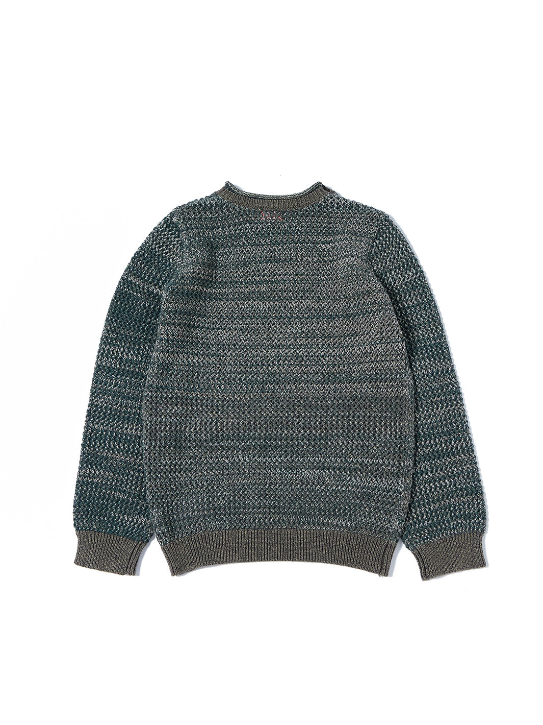 Crochet Shoulder Buttons Sweater - Green Mix
