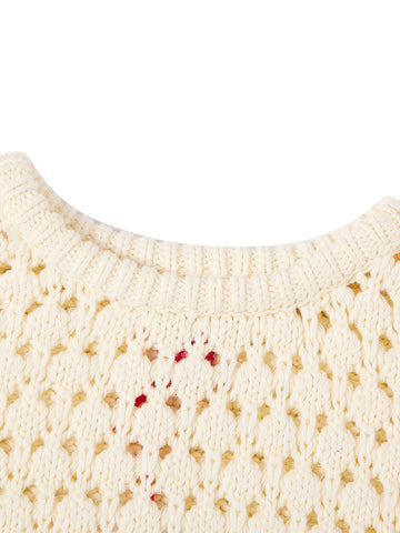 Bubble Knit Sweater - Almond White