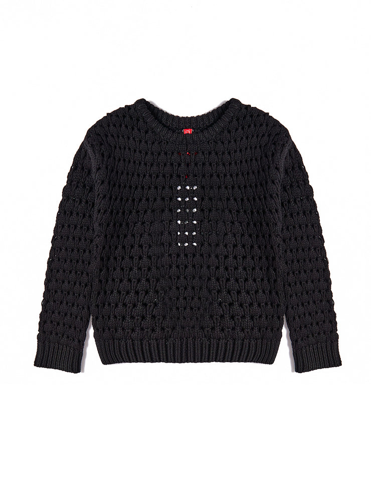 Bubble Knit Sweater - Black