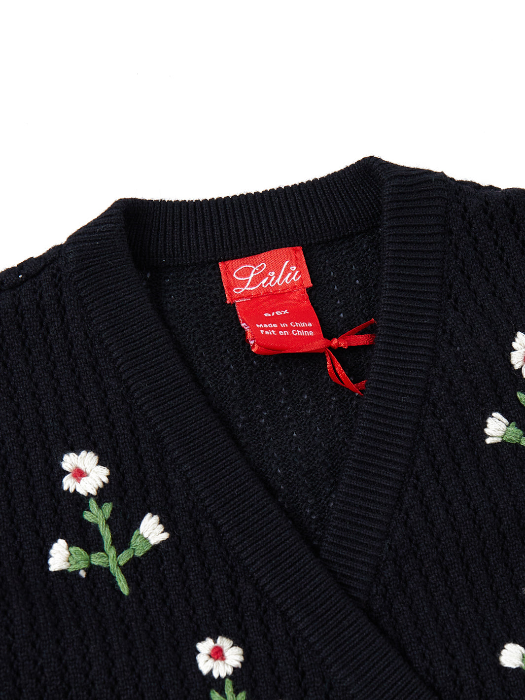 Raised Flower Wrap Style Sweater