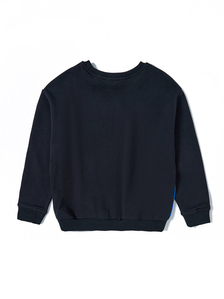 Contrast Inserts Top - Black/Royal Blue