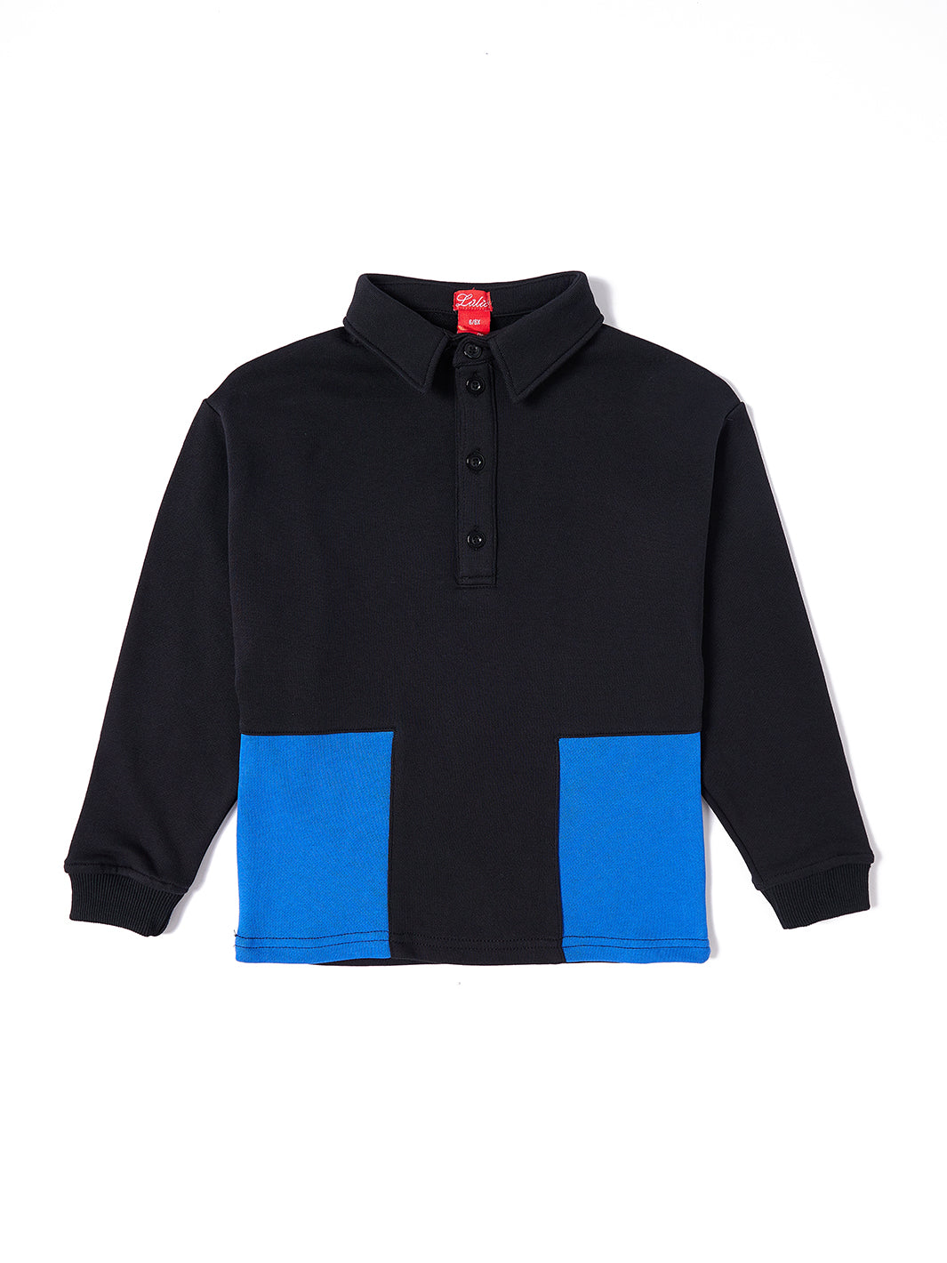 Contrast Inserts Polo - Black/Royal Blue