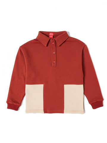 Contrast Inserts Polo - Brick/Beige