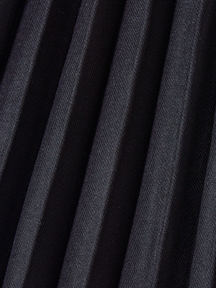 Brushed Accordion Pleated Skirt - Black