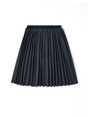 Brushed Accordion Pleated Skirt - Charcoal