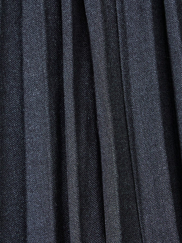 Brushed Accordion Pleated Skirt - Charcoal