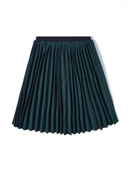 Brushed Accordion Pleated Skirt - Green