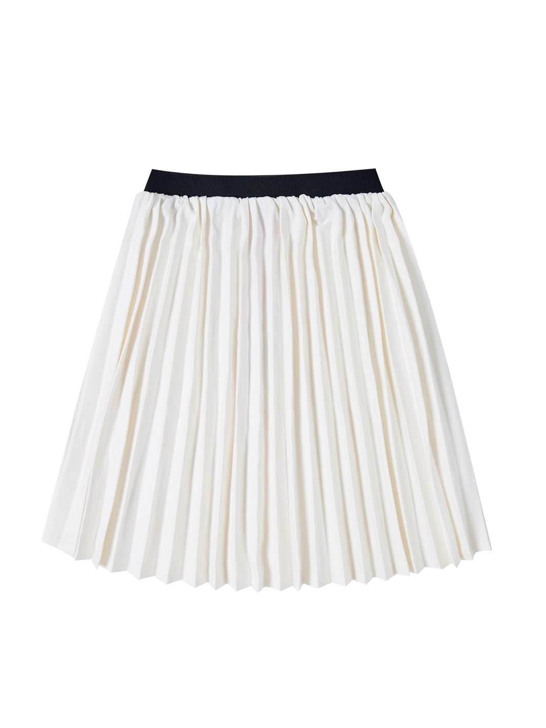 Brushed Accordion Pleated Skirt - Off White