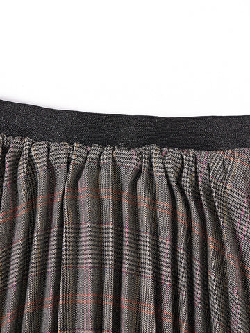 Plaid Accordion Pleated Skirt