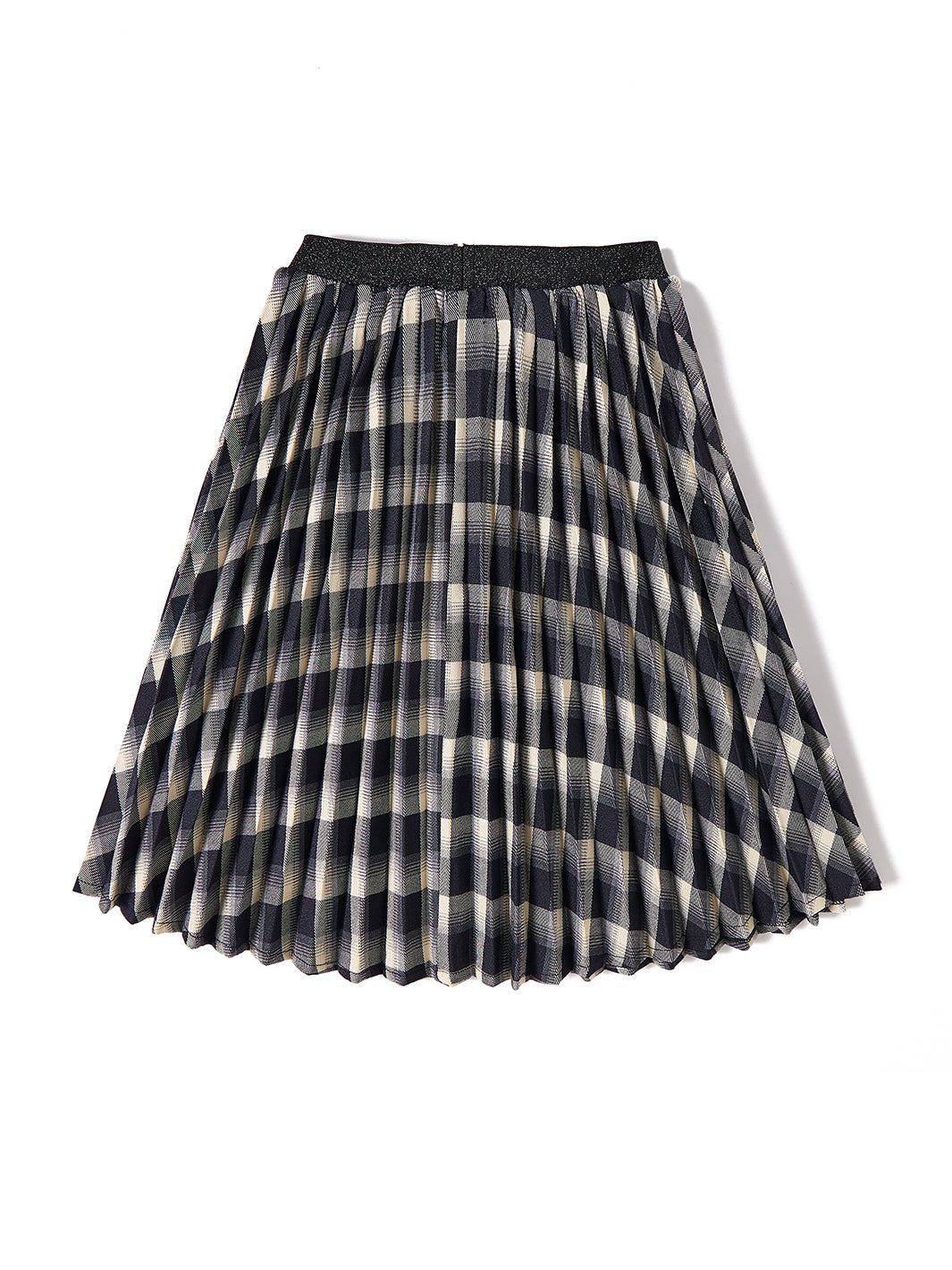 Checked Accordion Pleated Skirt