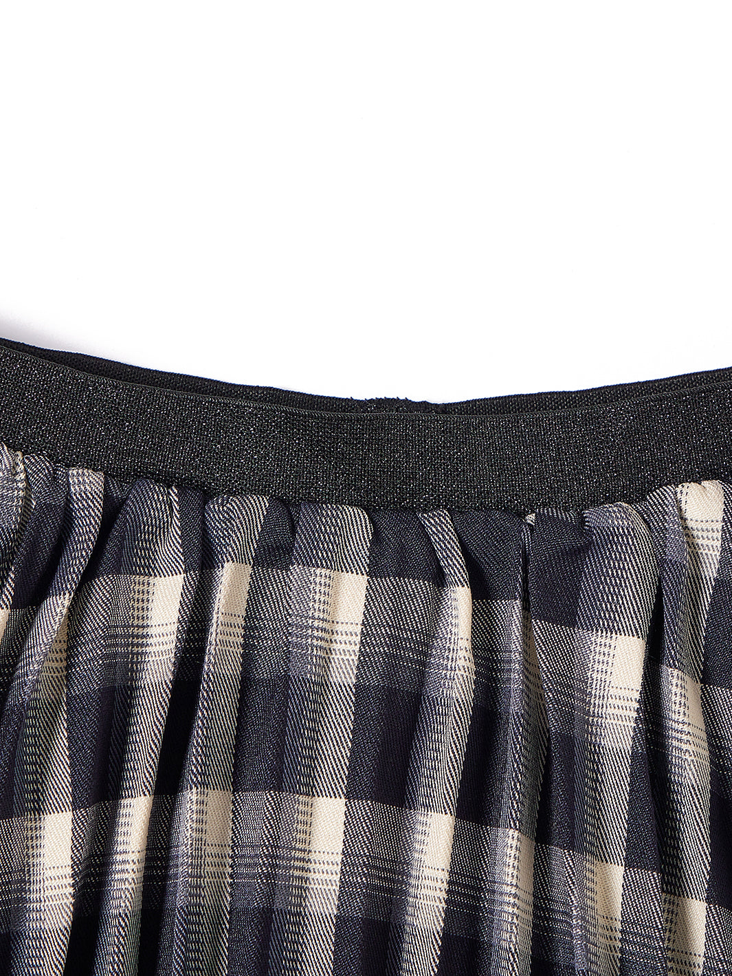 Checked Accordion Pleated Skirt