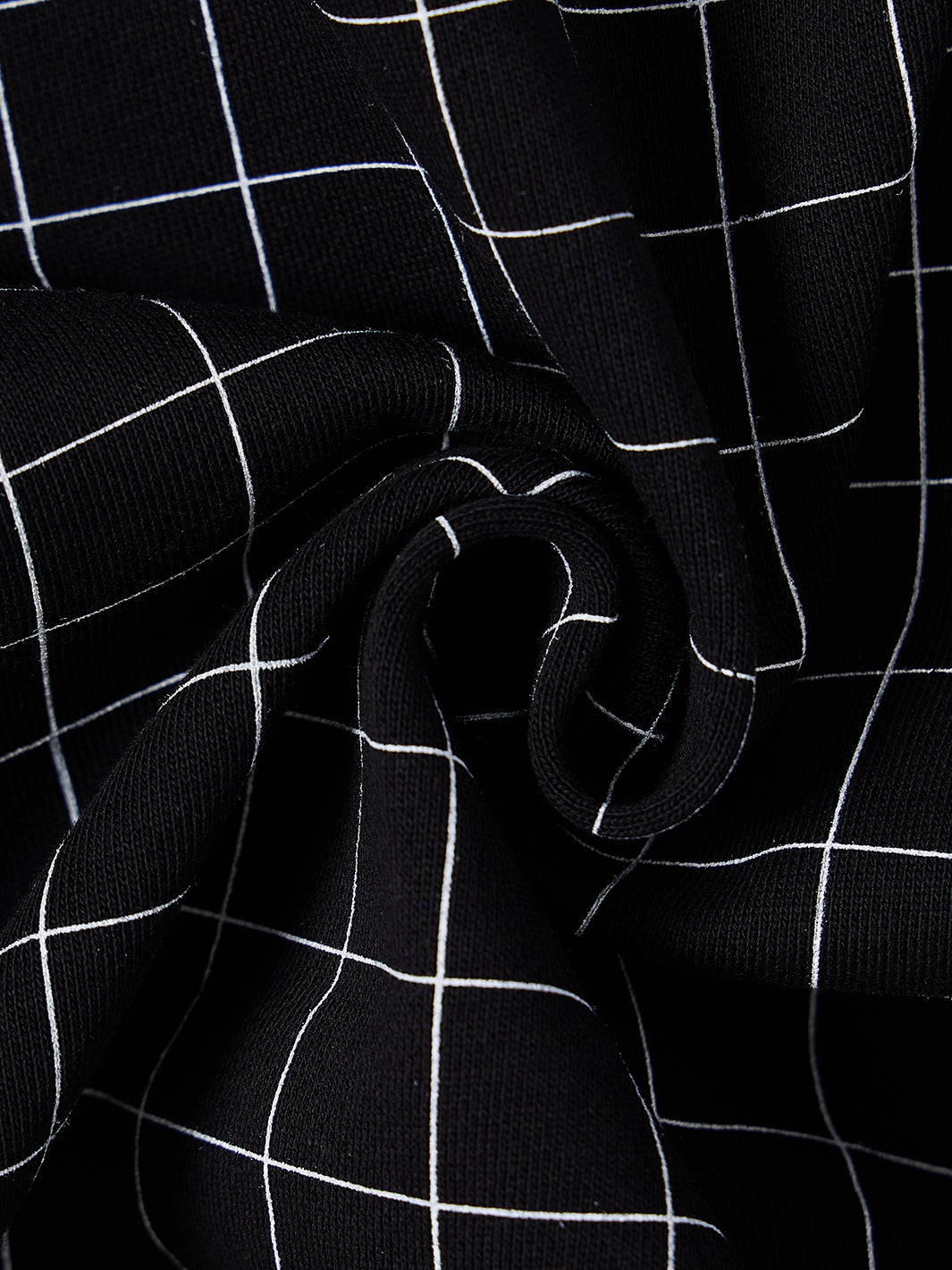 Grid Print Polo - Black