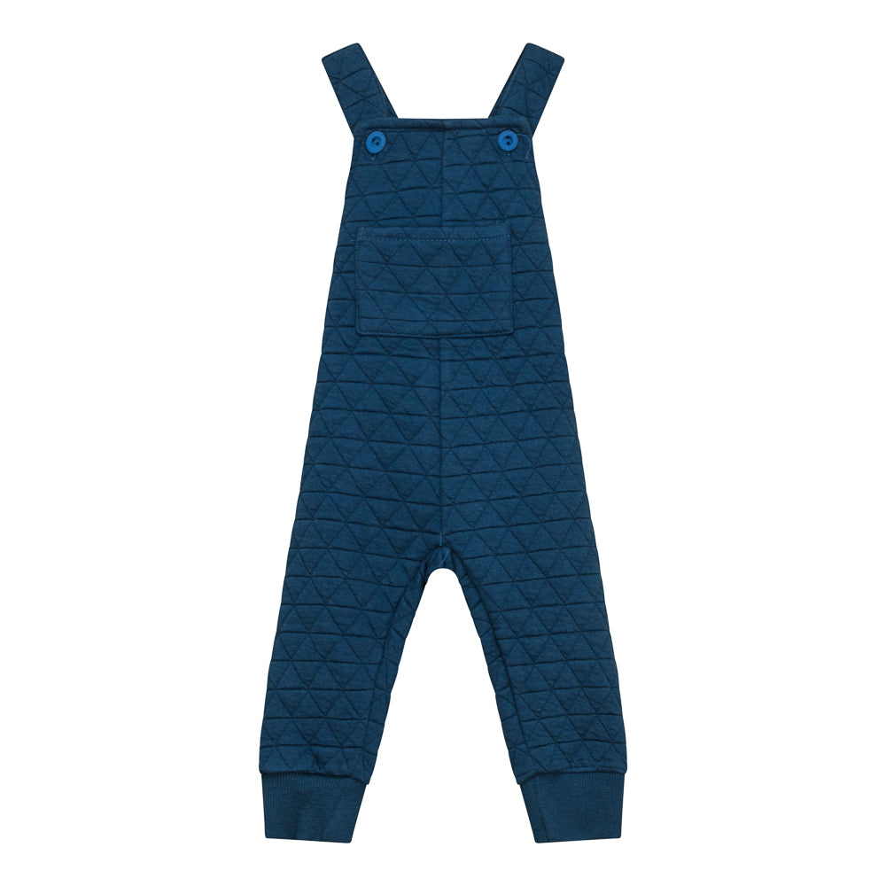 Baby Triangle Quilted Bib Overall - Blue